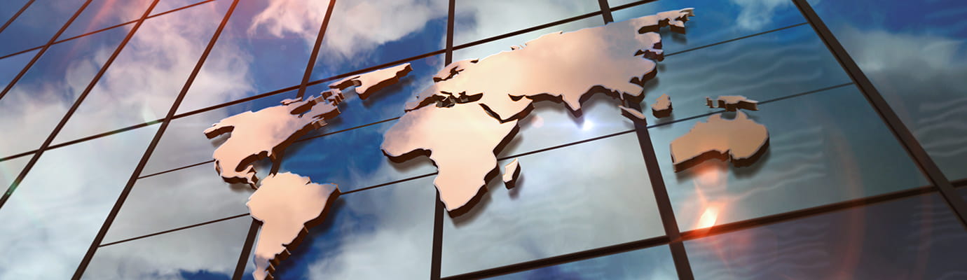 a map of the world on a building exterior