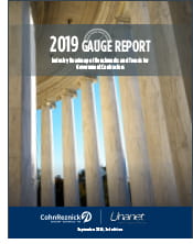 image of pillars of a building with text overlay reading 2019 gauge report