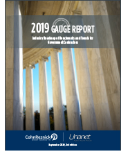 image of pillars of a building with text overlay reading 2019 gauge report