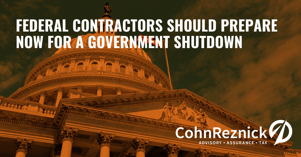 Federal contractors: Prepare for a government shutdown now - CohnReznick
