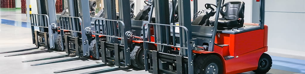 forklift in warehouse