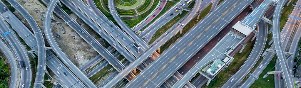 bridges and roads illustrating infrastructure