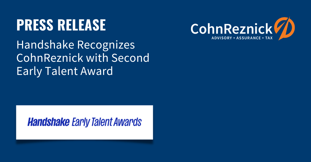 CohnReznick receives second Early Talent Award