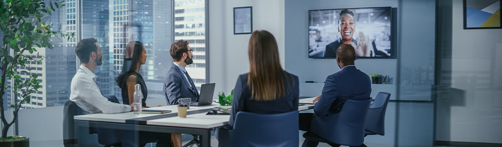 business team around a table