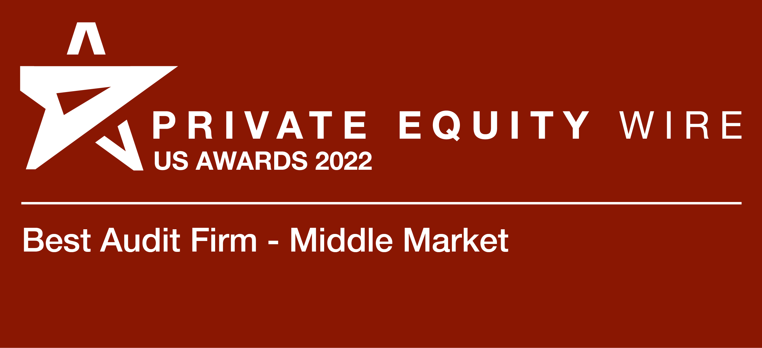 Private Equity Wire Best Audit Firm Middle Market 2022 logo