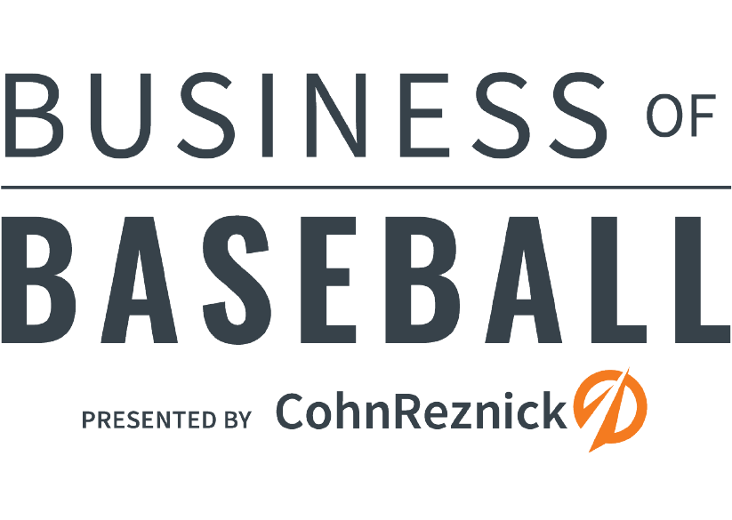 Image with text reading Business of Baseball presented by CohnReznick