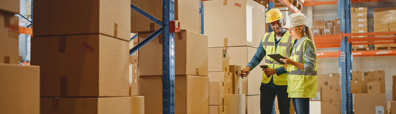 warehouse workers counting inventory