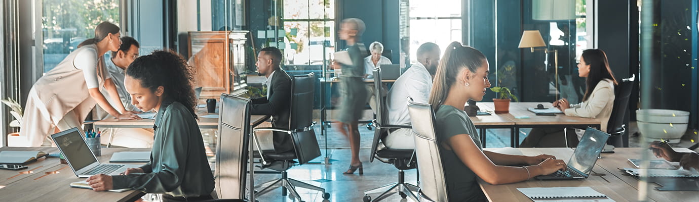 Employees working in the office
