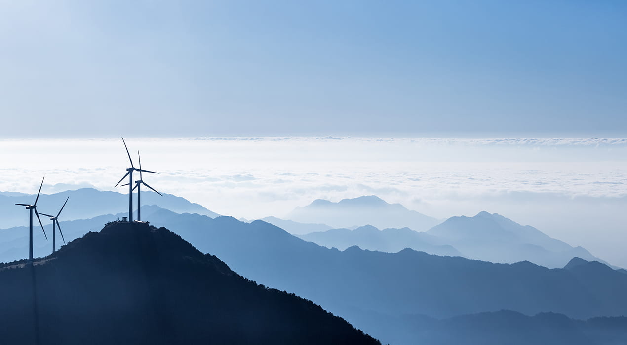 windmills on top of a mountain