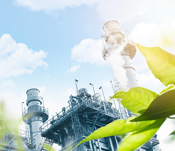 Industrial machinery letting smoke