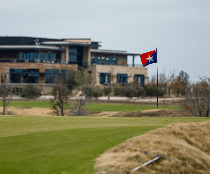 texas flag on a golf course
