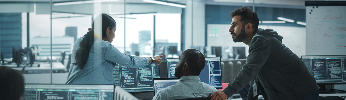 a team working together in an office