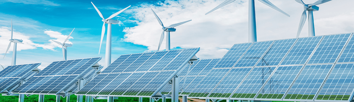 solar panels and windmill farm