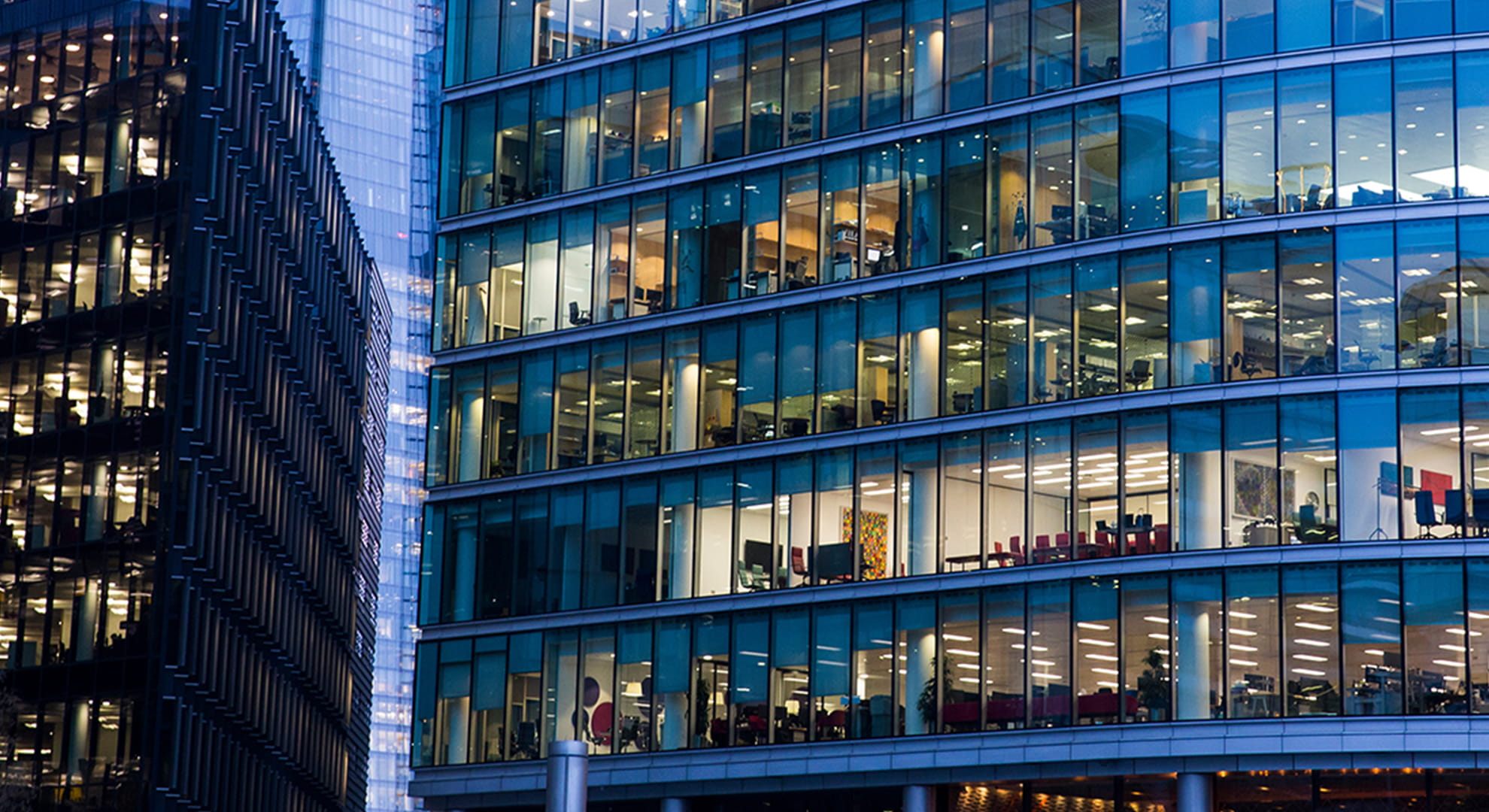 exterior of a building at night