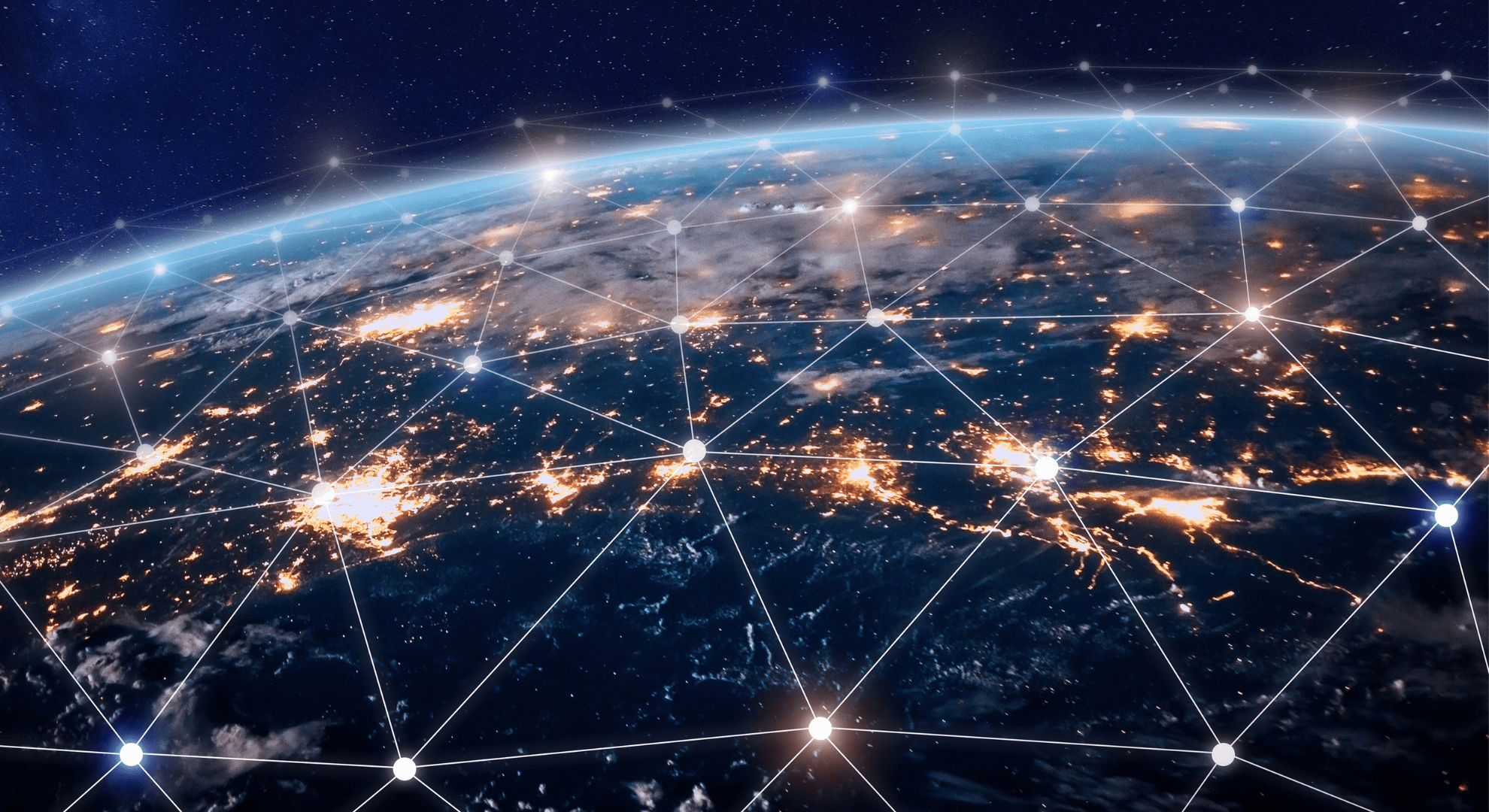 data spread across the earth from space