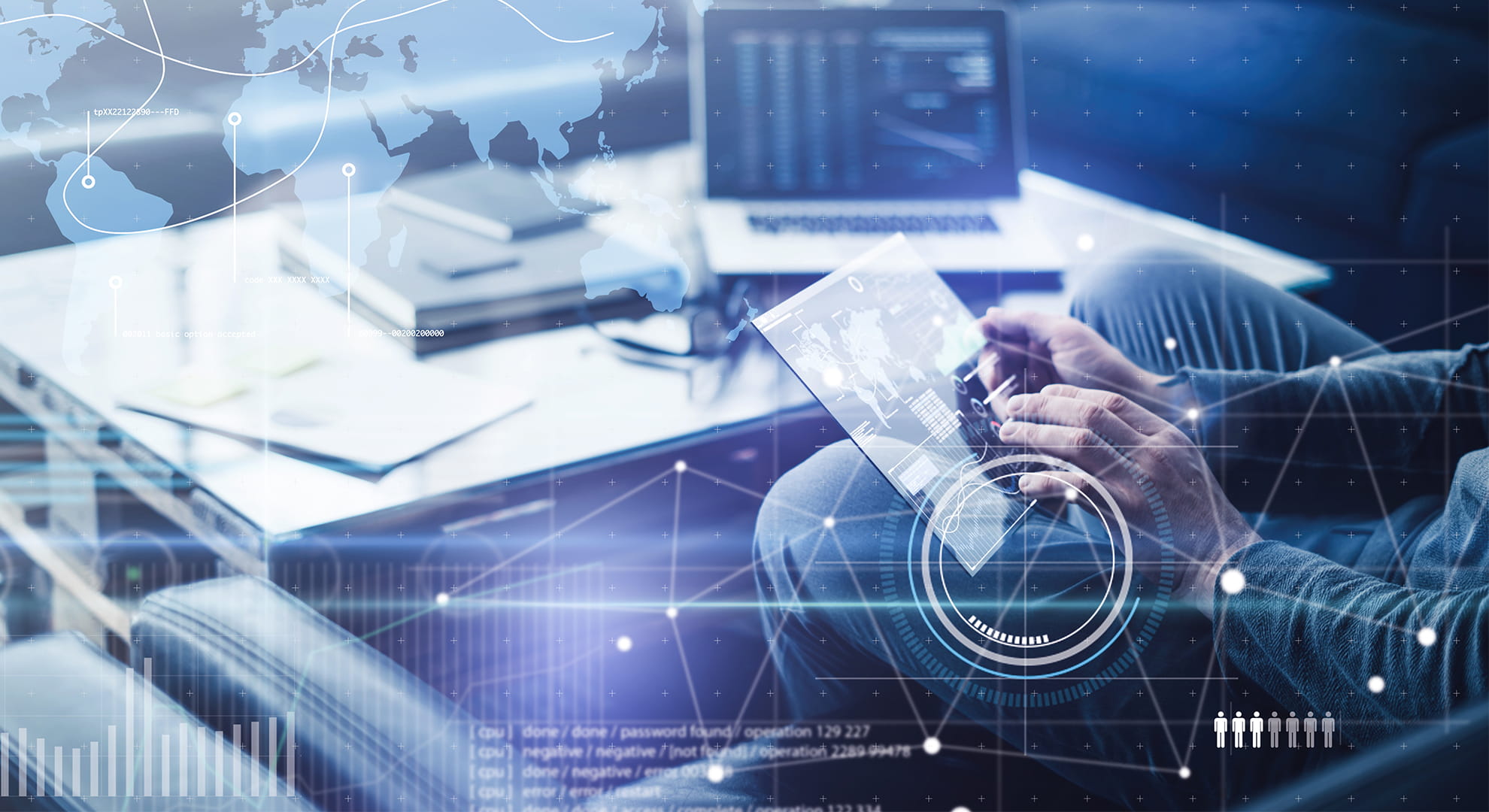 Man using AI technology