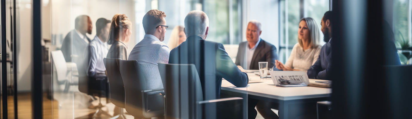 a team taking a team meeting